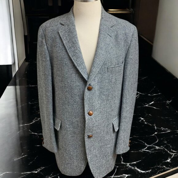 Vintage Givenchy Gentlemen Harris Tweed Union Made Blazer‎ Mens Size 44 - Picture 1 of 12